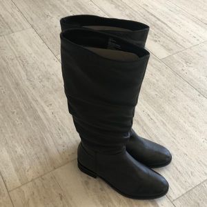 Anya black leather boots